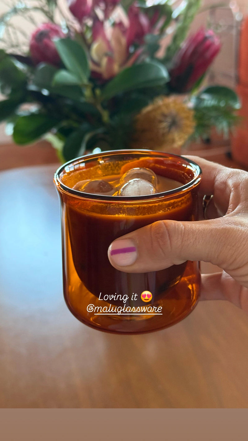 Customer using MALU glassware